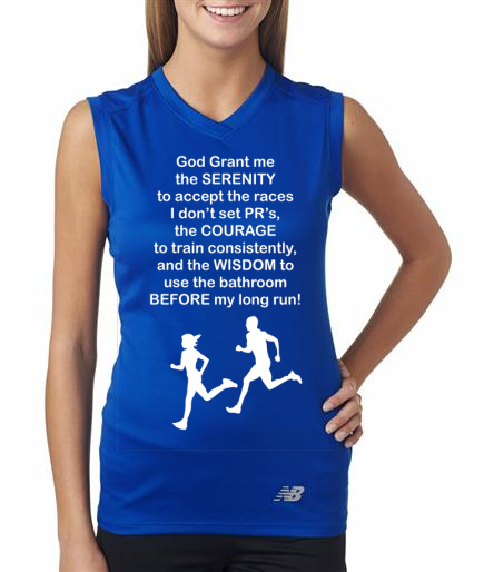 Running - Runners Serenity Prayer Ladies Royal Blue Tech shirts